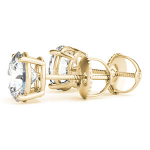 Martini Three-Prong Round Stud Earrings